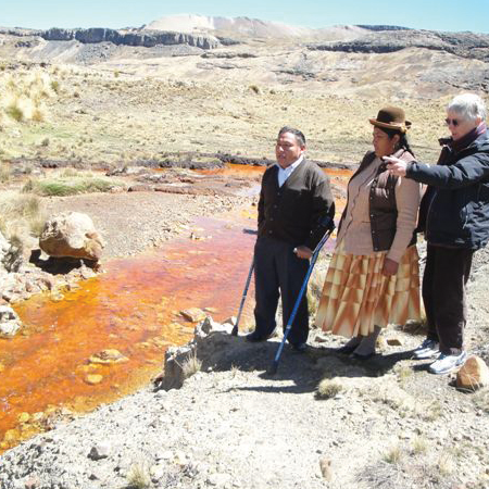 Burning river Puno Peru